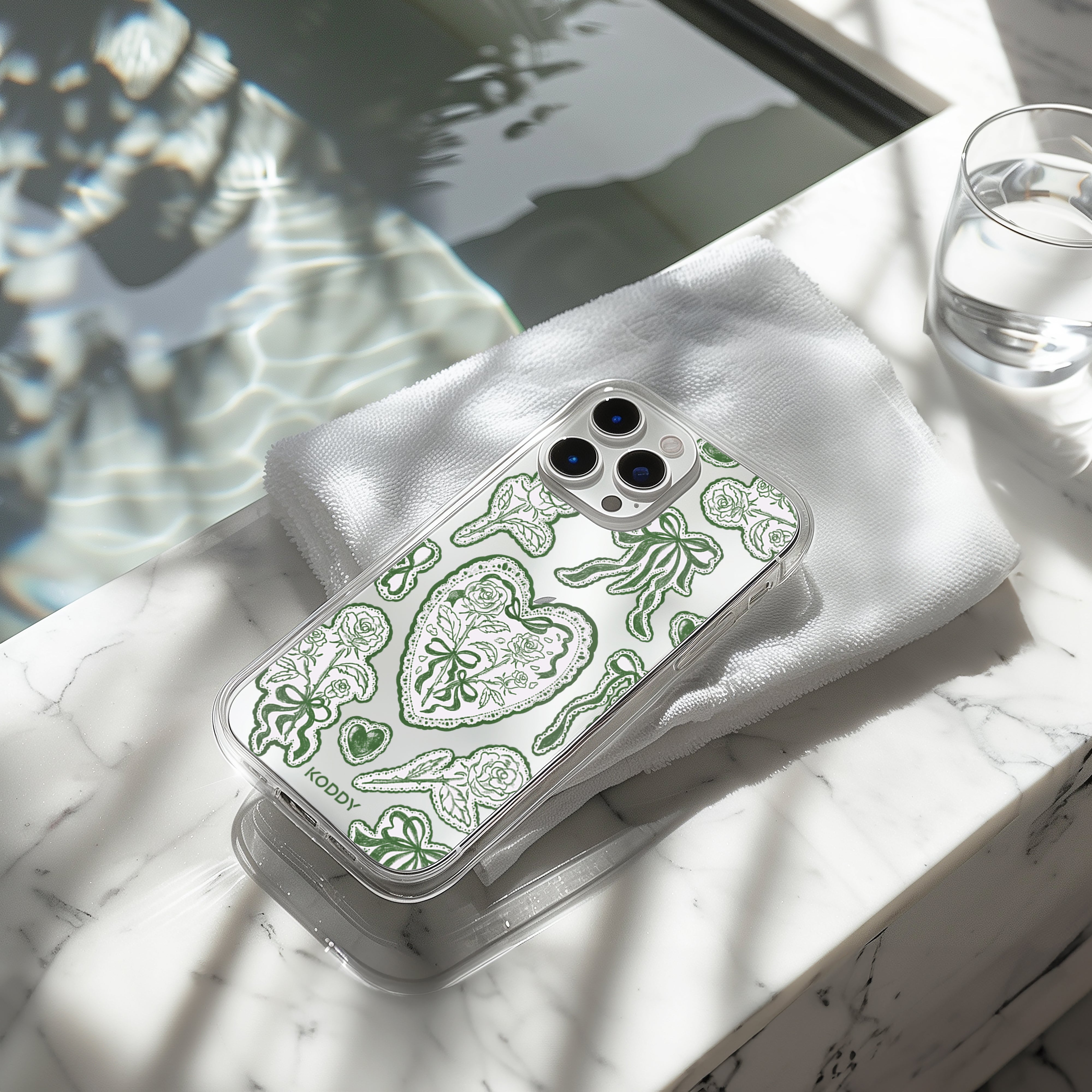 New Arrival: Moss Green and Indigo Lace Phone Case – A Perfect Blend of Elegance and Style! 📱✨ - KODDY