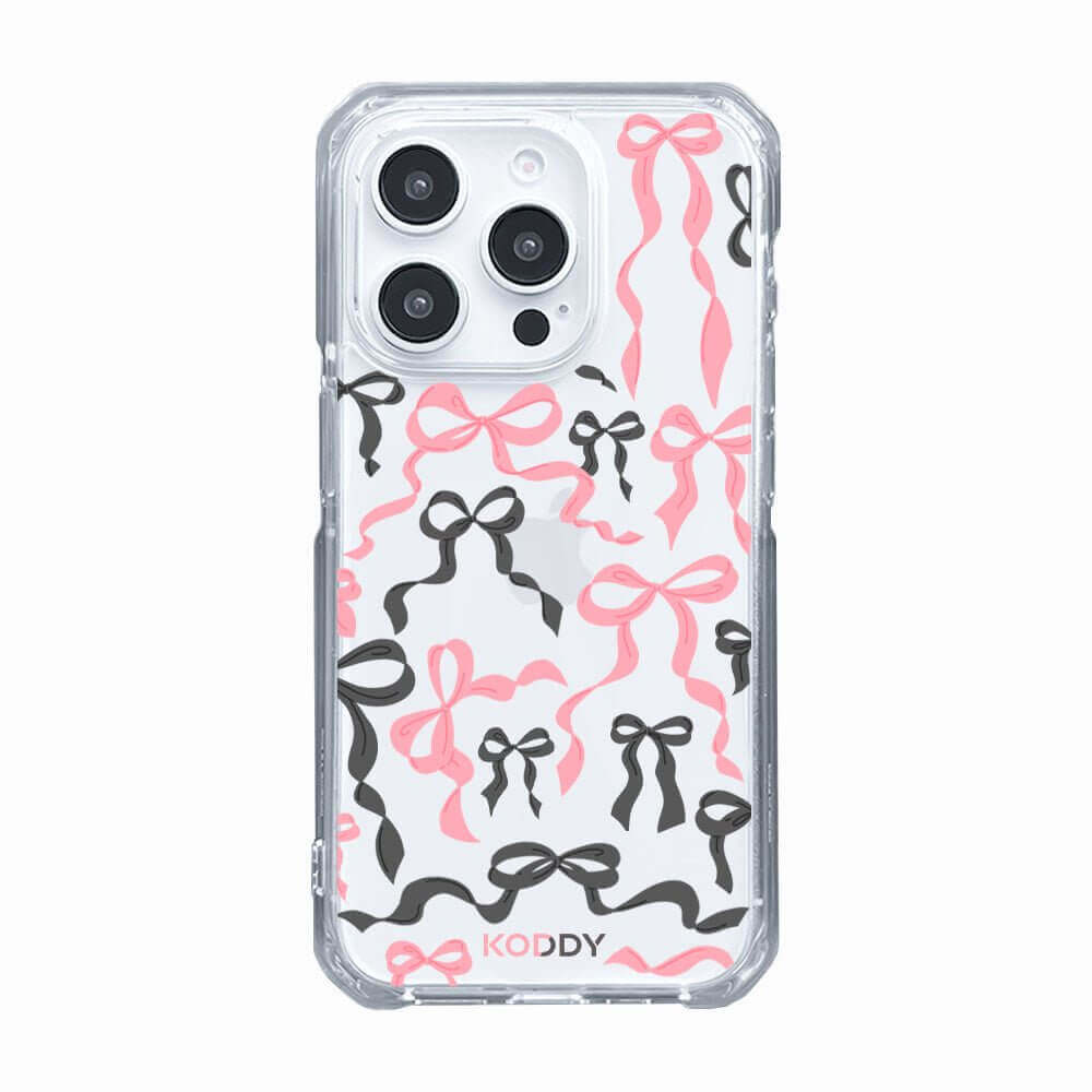 Black Pink Ribbon Bows Phone Case