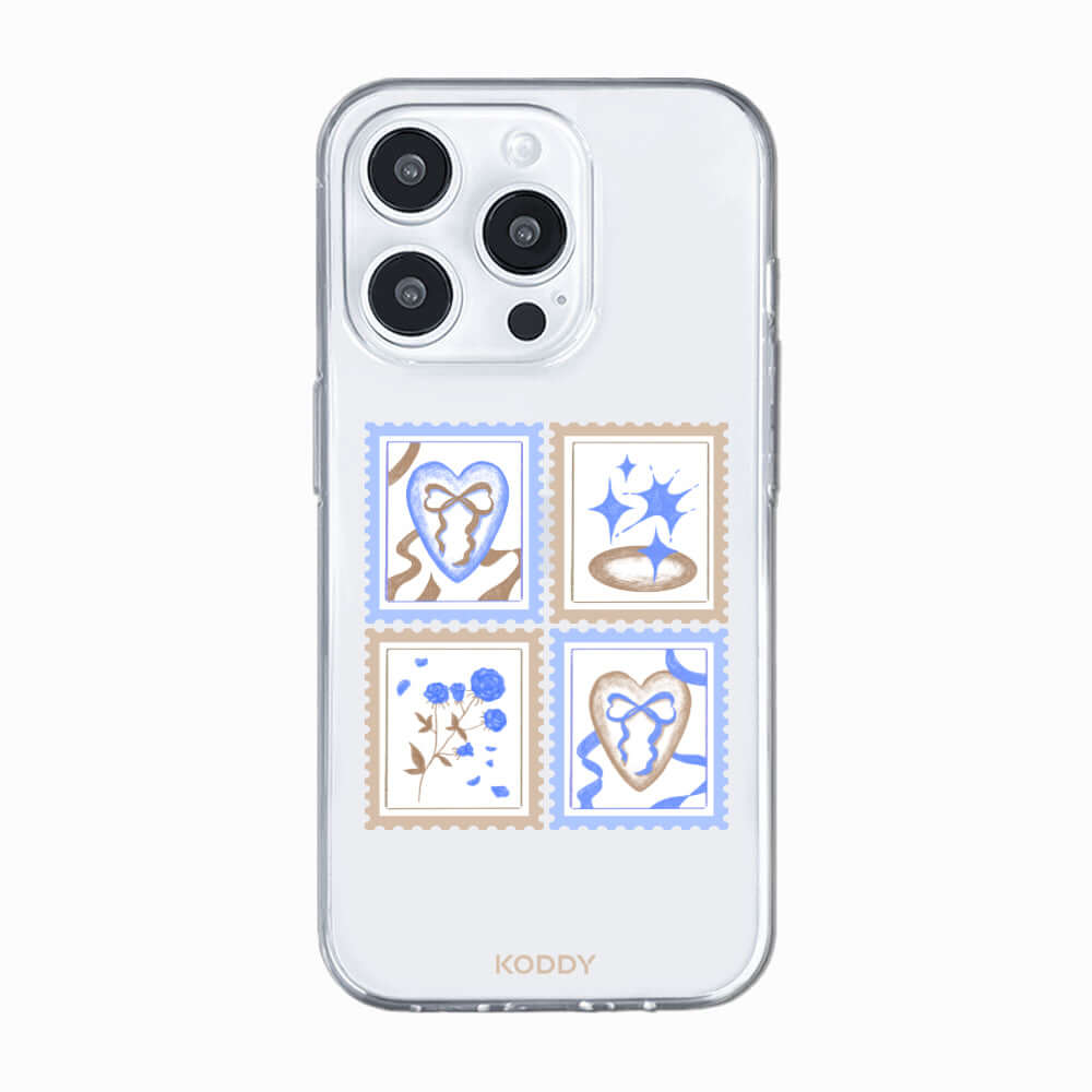 Blue Brown Stamp Phone Case