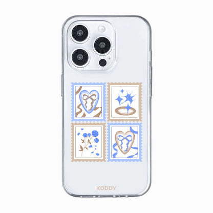 Blue Brown Stamp Phone Case