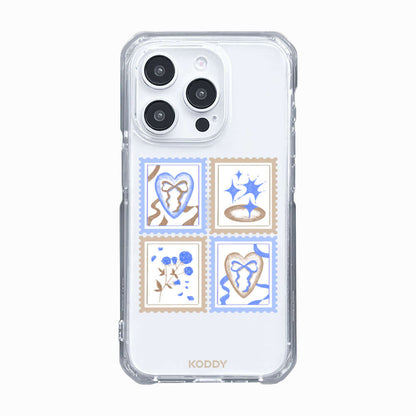 Blue Brown Stamp Phone Case