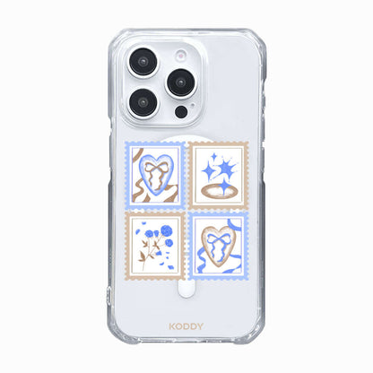 Blue Brown Stamp Phone Case