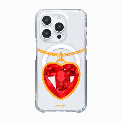 Garnet Heart Necklace Phone Case