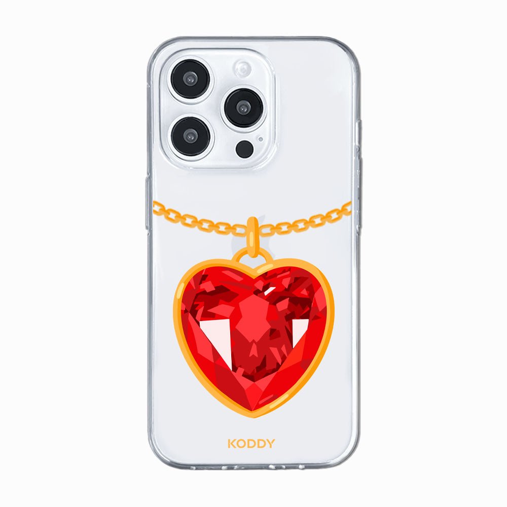 Garnet Heart Necklace Phone Case