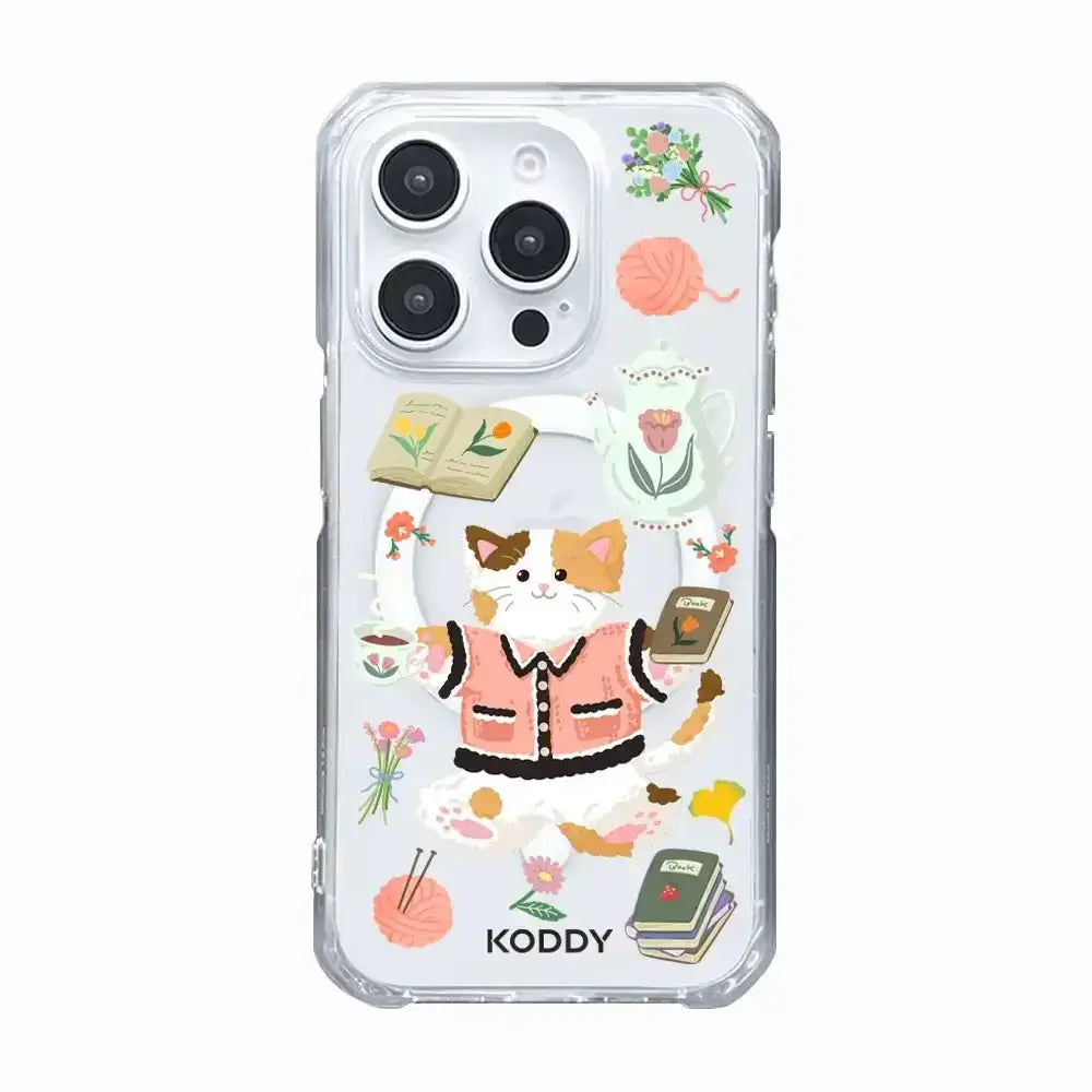 KODDY's Cute Calio Cat Flower Tea Phone Case