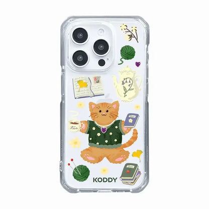 KODDY's Cute Cheese Cat Jasmin Tea Time Phone Case