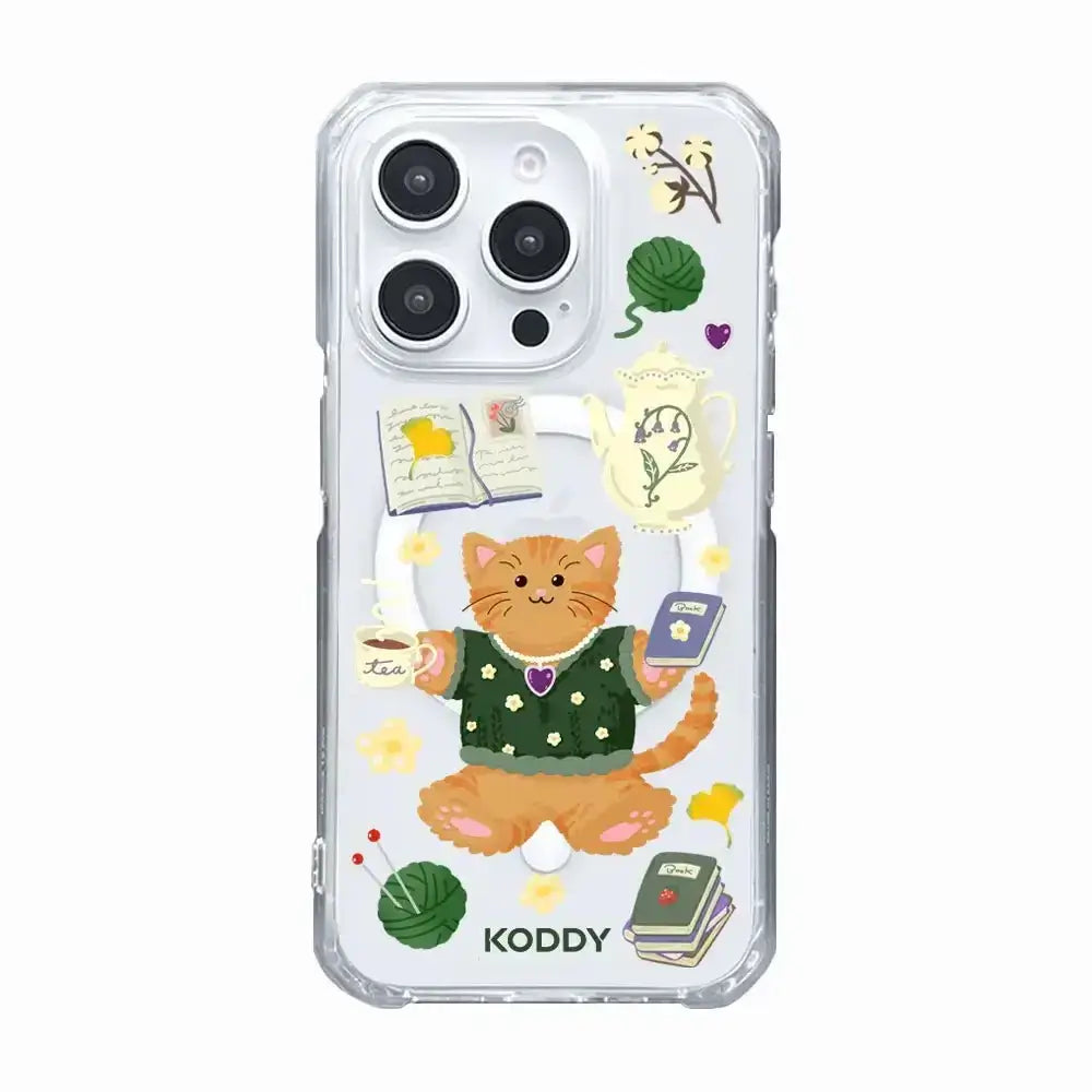 KODDY's Cute Cheese Cat Jasmin Tea Time Phone Case