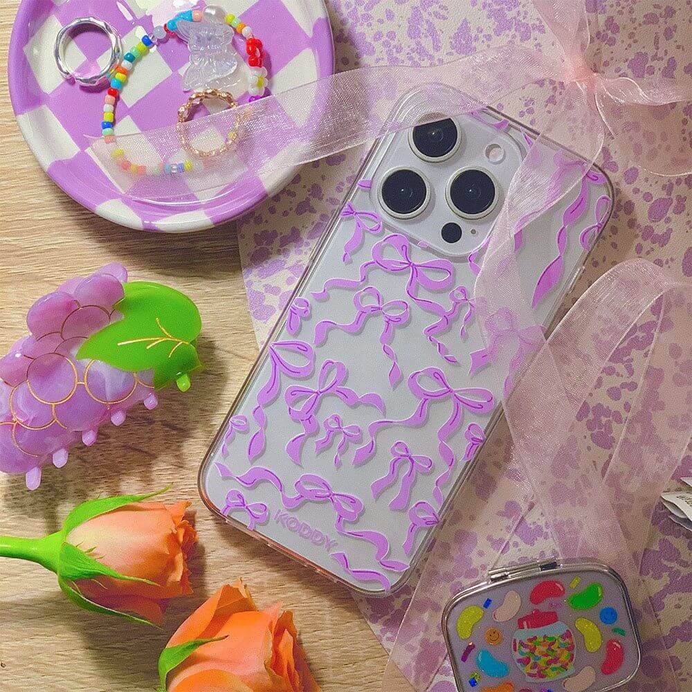 Lilac Ribbon Bows Phone Case