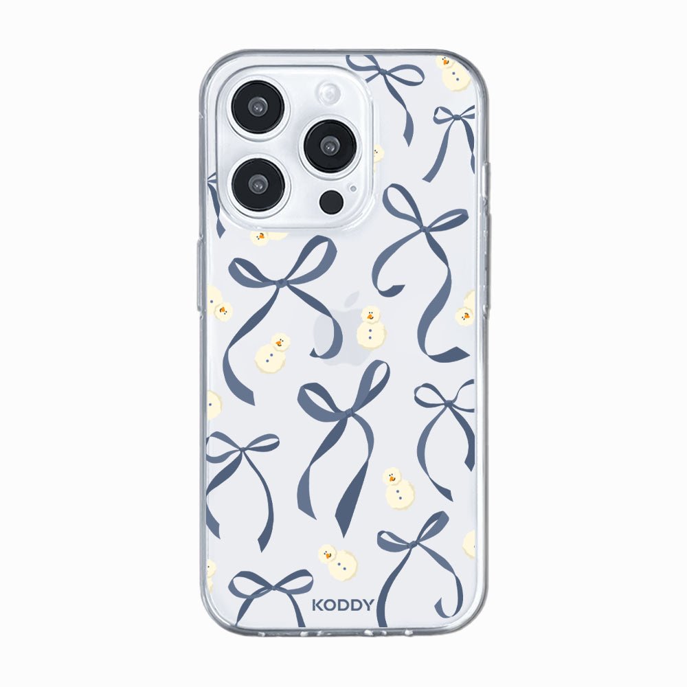 Petite Navy Bows and Snowmen Phone Case