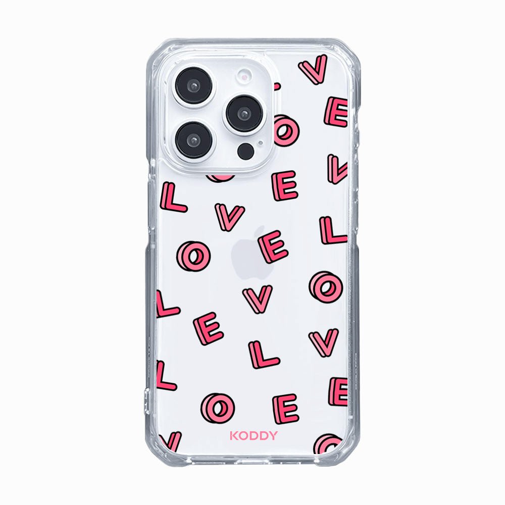 Pink Love Letters Phone Case - KODDY