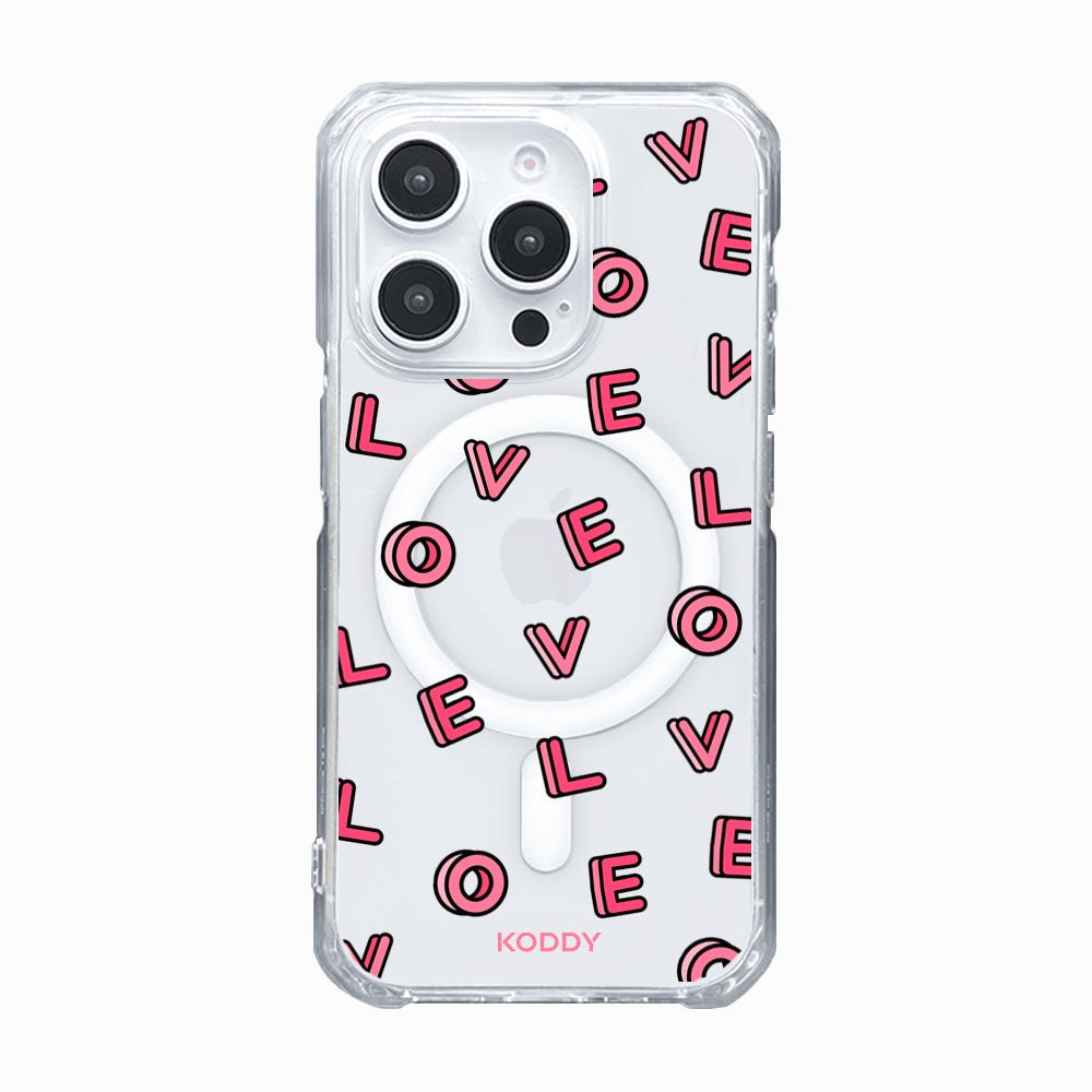 Pink Love Letters Phone Case - KODDY