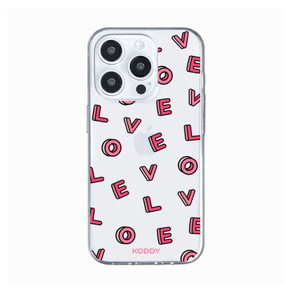 Pink Love Letters Phone Case - KODDY